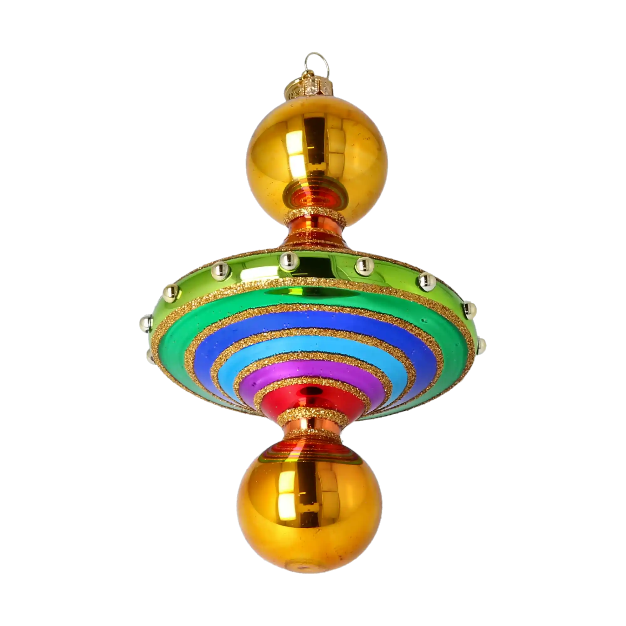 Colorful Swirl Handmade Glass Christmas ornament