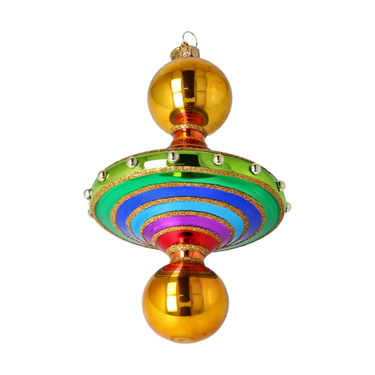 Colorful Swirl Handmade Glass Christmas ornament