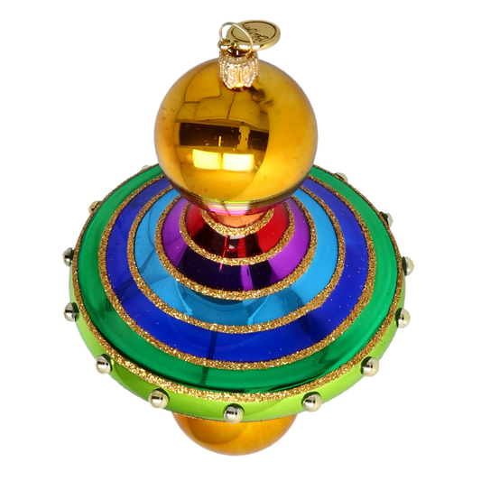Colorful Swirl Handmade Glass Christmas ornament 2022-633