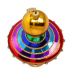 Gilded Carnival Rhythm | Hand-Painted Glass Ornament | Blubom 2022-634