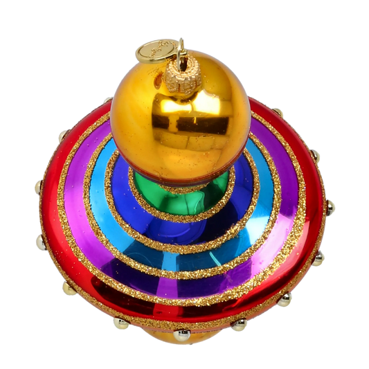Twirling Joy Handmade Glass Christmas ornament 2022-634