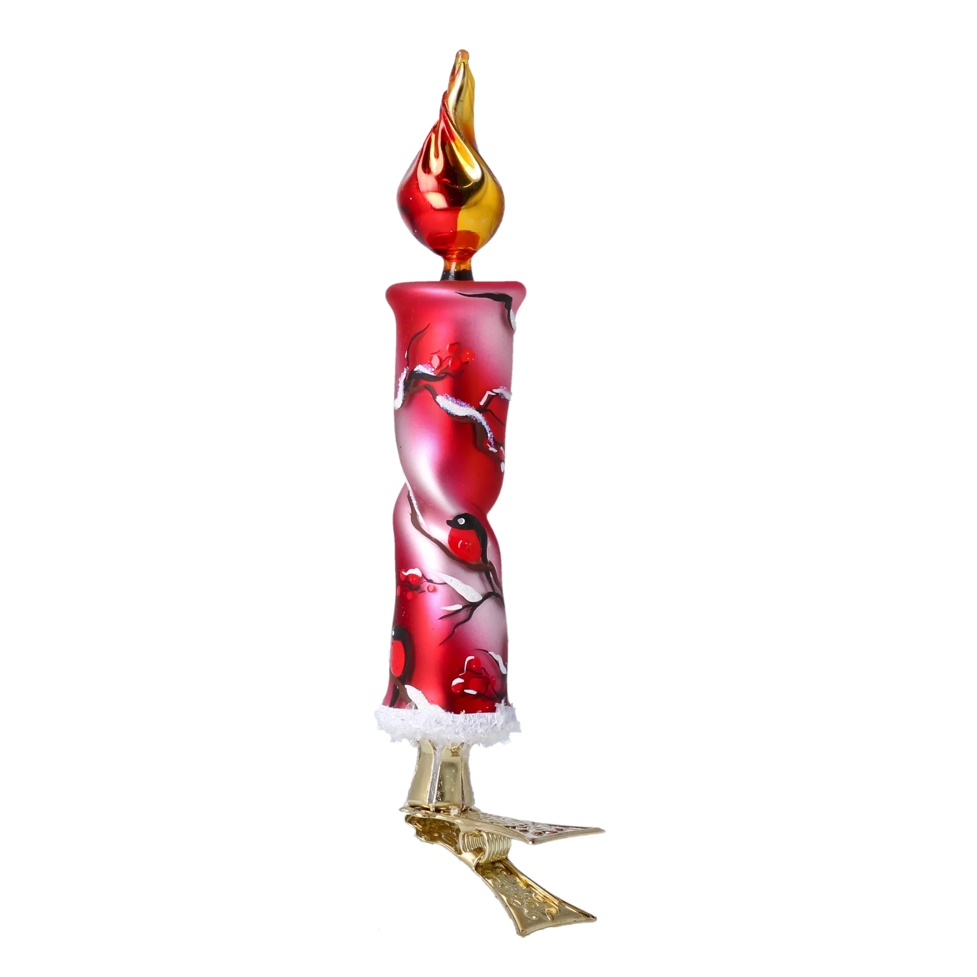 Winter Bullfinch Candle Handmade Glass Christmas ornaments Candle 2022-635