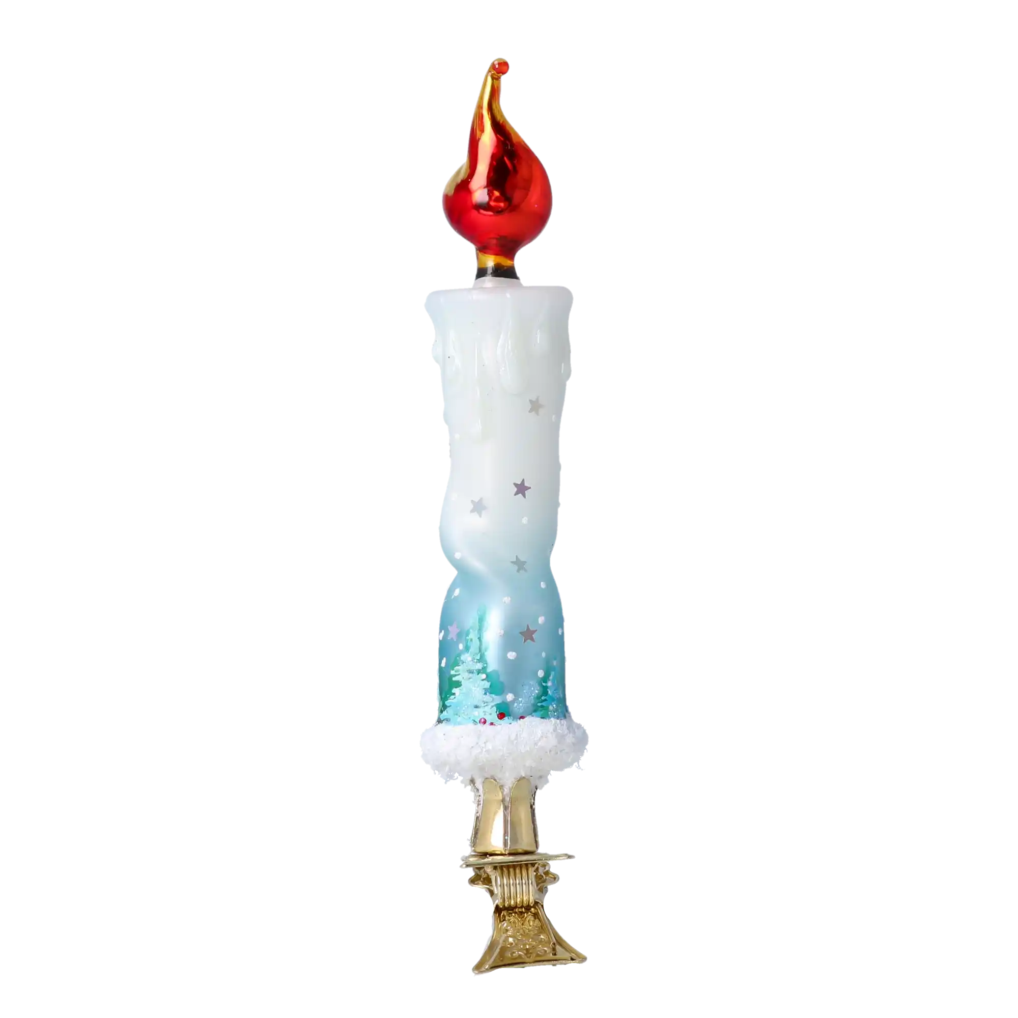 Winter Candle Magic Handmade Glass Christmas ornaments