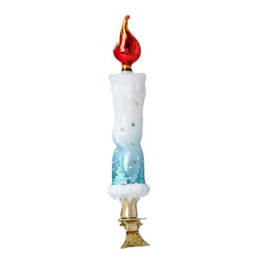 Winter Candle Magic Handmade Glass Christmas ornaments