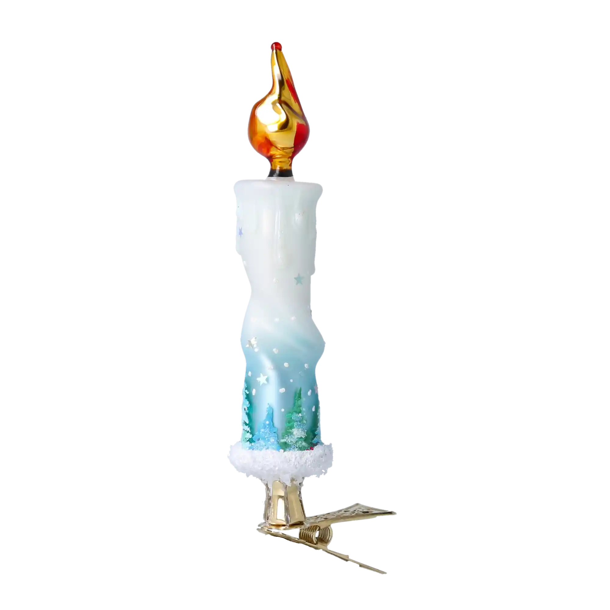 Winter Candle Magic Handmade Glass Christmas ornaments