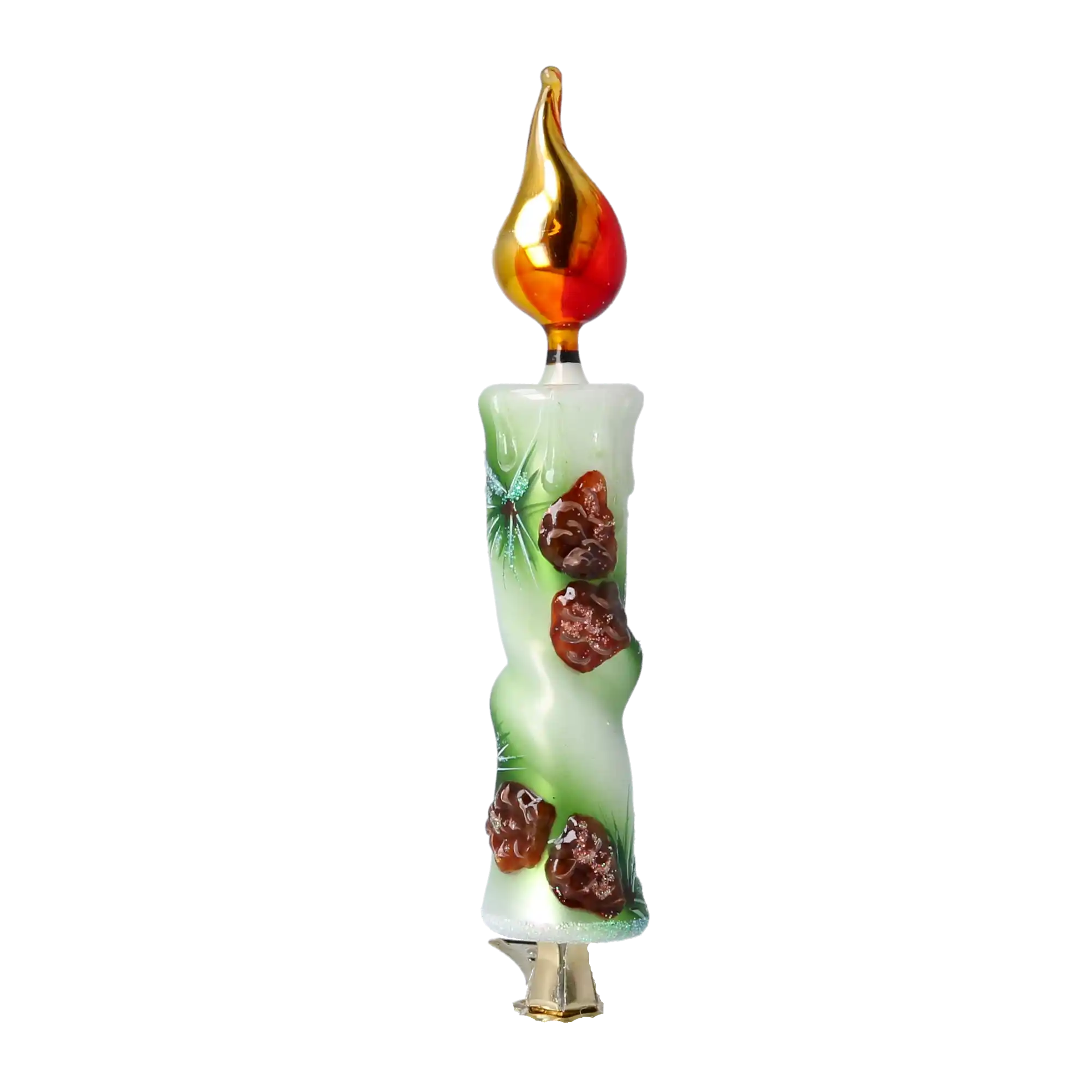 Pinecone Glow Candle Handmade Glass Christmas ornaments Candle