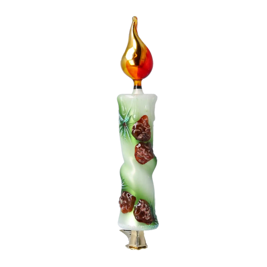 Pinecone Glow Candle Handmade Glass Christmas ornaments Candle
