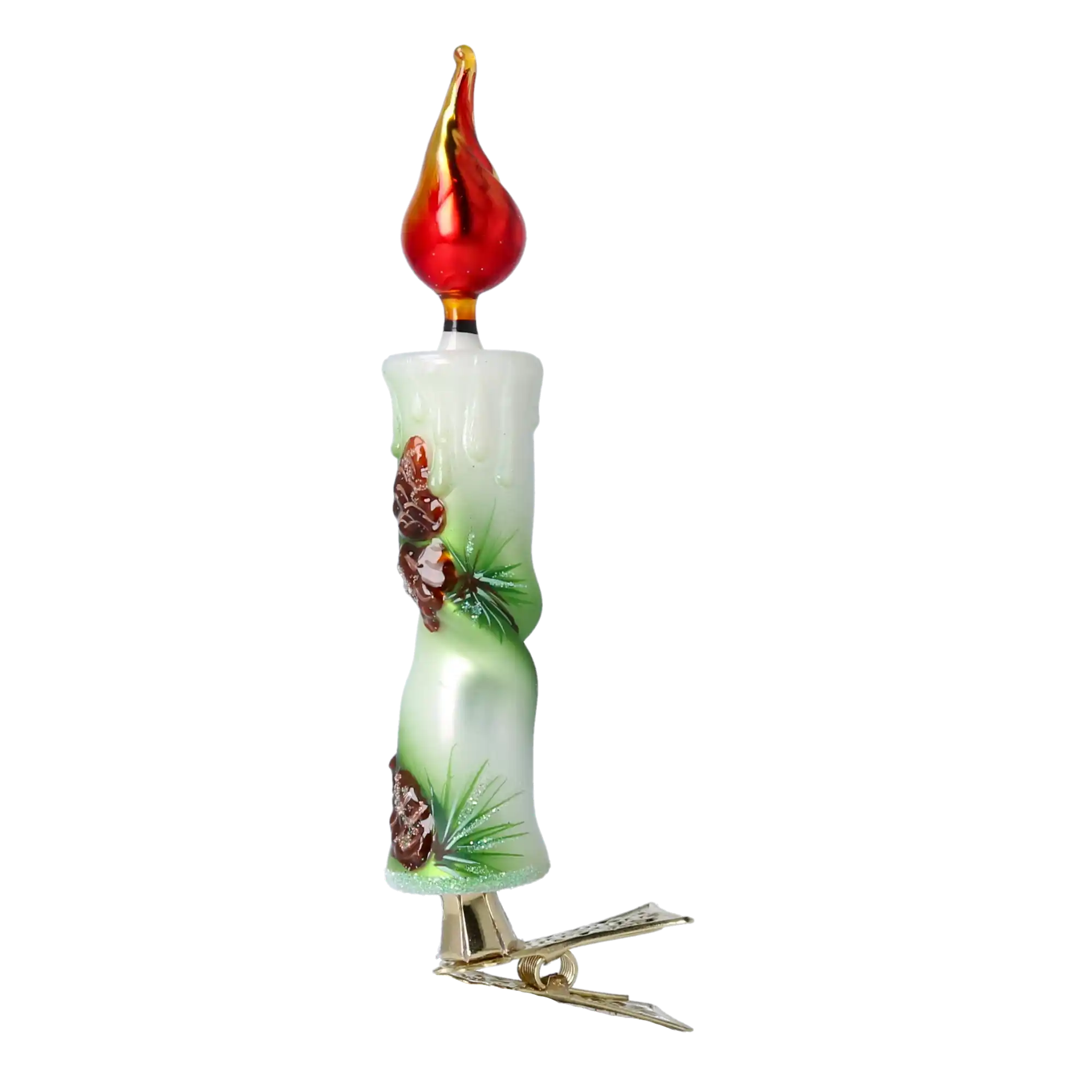 Pinecone Glow Candle Handmade Glass Christmas ornaments Candle
