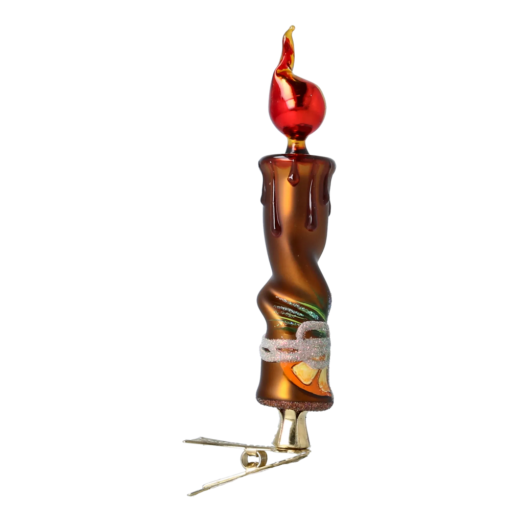 Spiced Amber Vigil | Hand-Painted Glass Ornament | Blubom 2022-639