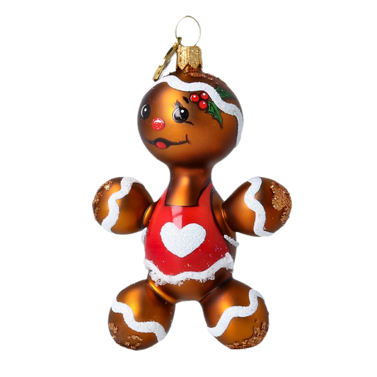 Scarlet Heart Gingerbread Premium christmas glass ornament 2022-640