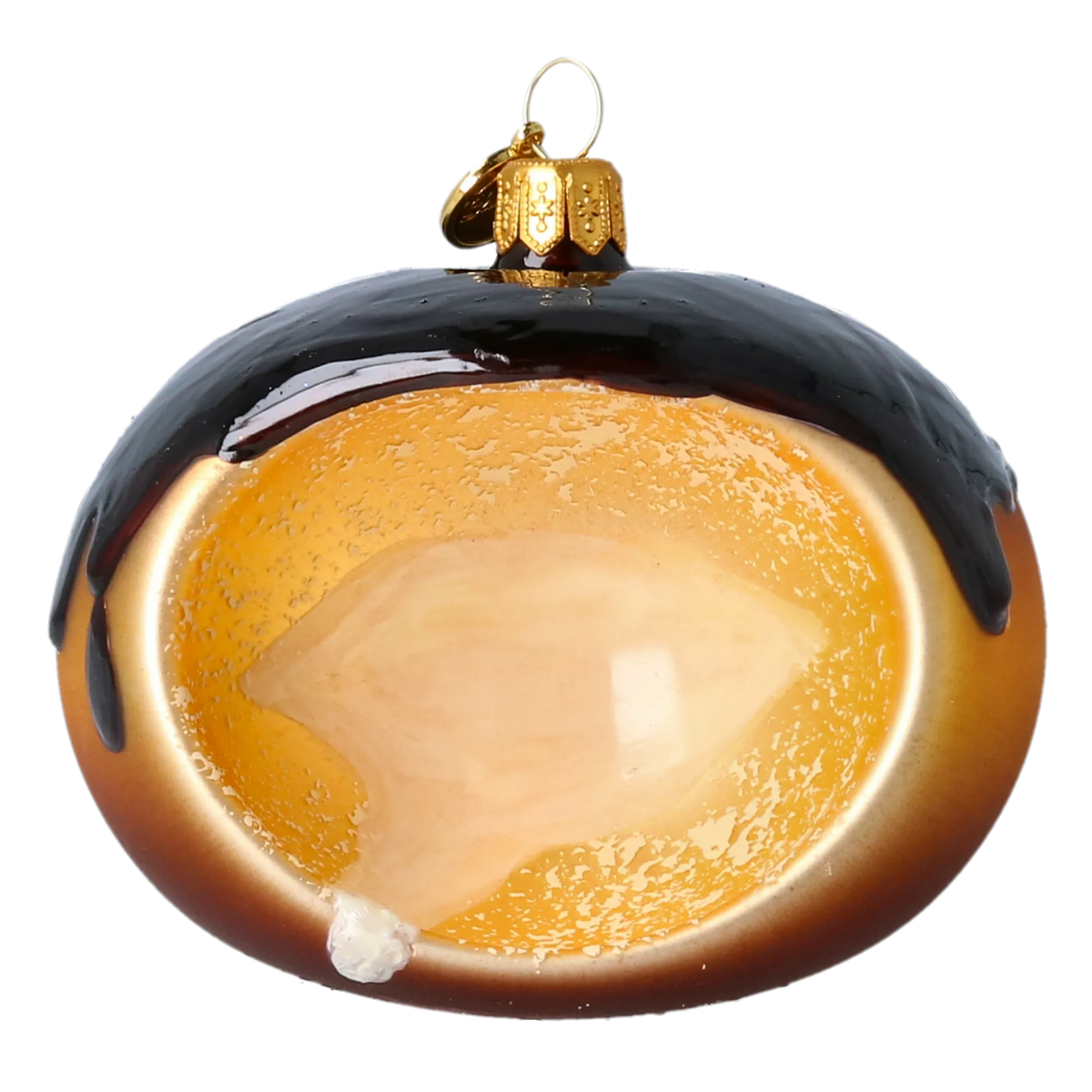 Velvet Cacao Drift | Hand-Painted Glass Ornament | Blubom 2022-651