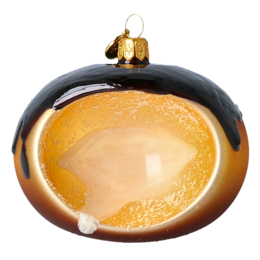 Midnight Cocoa Bitten Donut Premium christmas glass ornament 2022-651