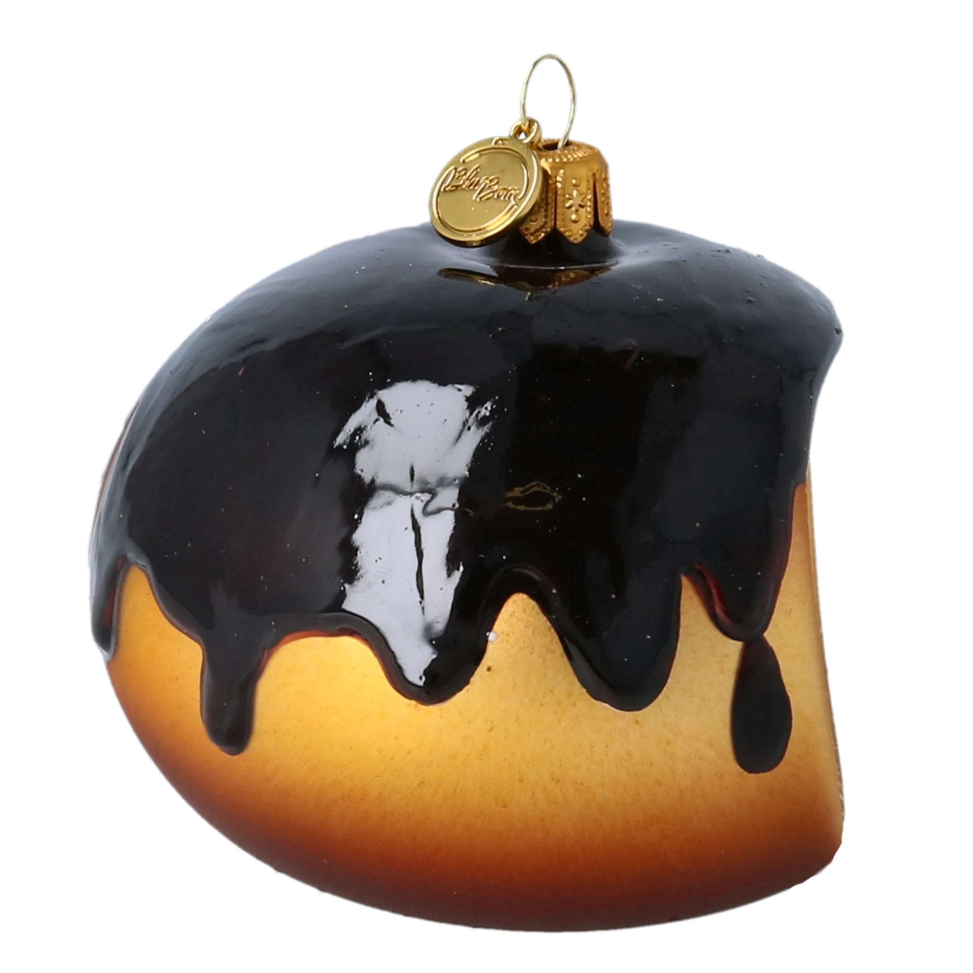 Velvet Cacao Drift | Hand-Painted Glass Ornament | Blubom 2022-651