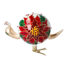 Quiet Poinsettia Wanderer | Hand-Painted Glass Ornament | Blubom 2022-656