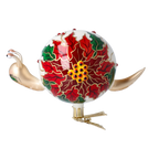 Quiet Poinsettia Wanderer | Hand-Painted Glass Ornament | Blubom 2022-656