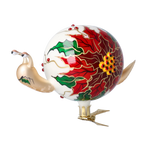 Quiet Poinsettia Wanderer | Hand-Painted Glass Ornament | Blubom 2022-656