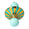 Load image into Gallery viewer, Gilded Aquamarine Sunburst Drop Premium christmas glass ornament 2022-657

