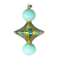Load image into Gallery viewer, Gilded Aquamarine Sunburst Drop Premium christmas glass ornament 2022-657

