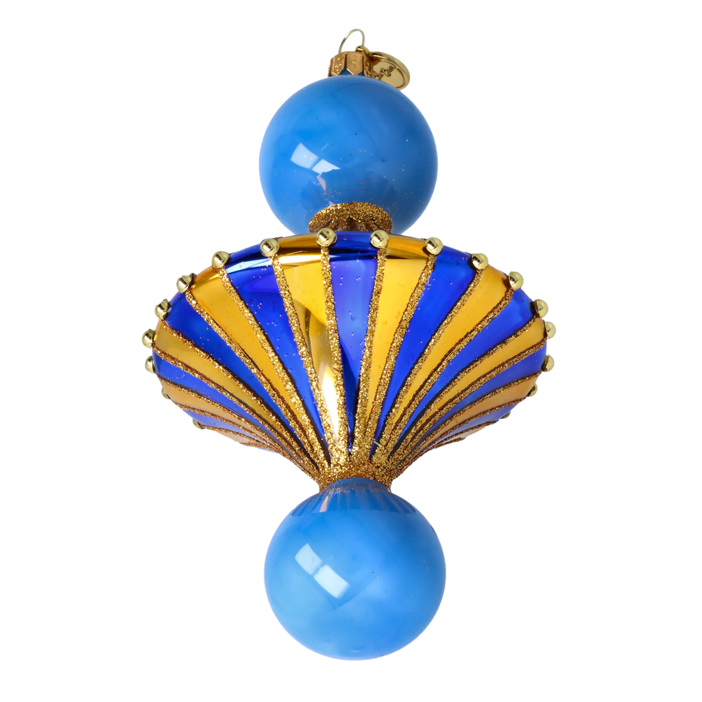 Azure Solstice | Hand-Painted Glass Ornament | Blubom 2022-658
