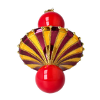 Gilded Scarlet Meridian | Hand-Painted Glass Ornament | Blubom 2022-659