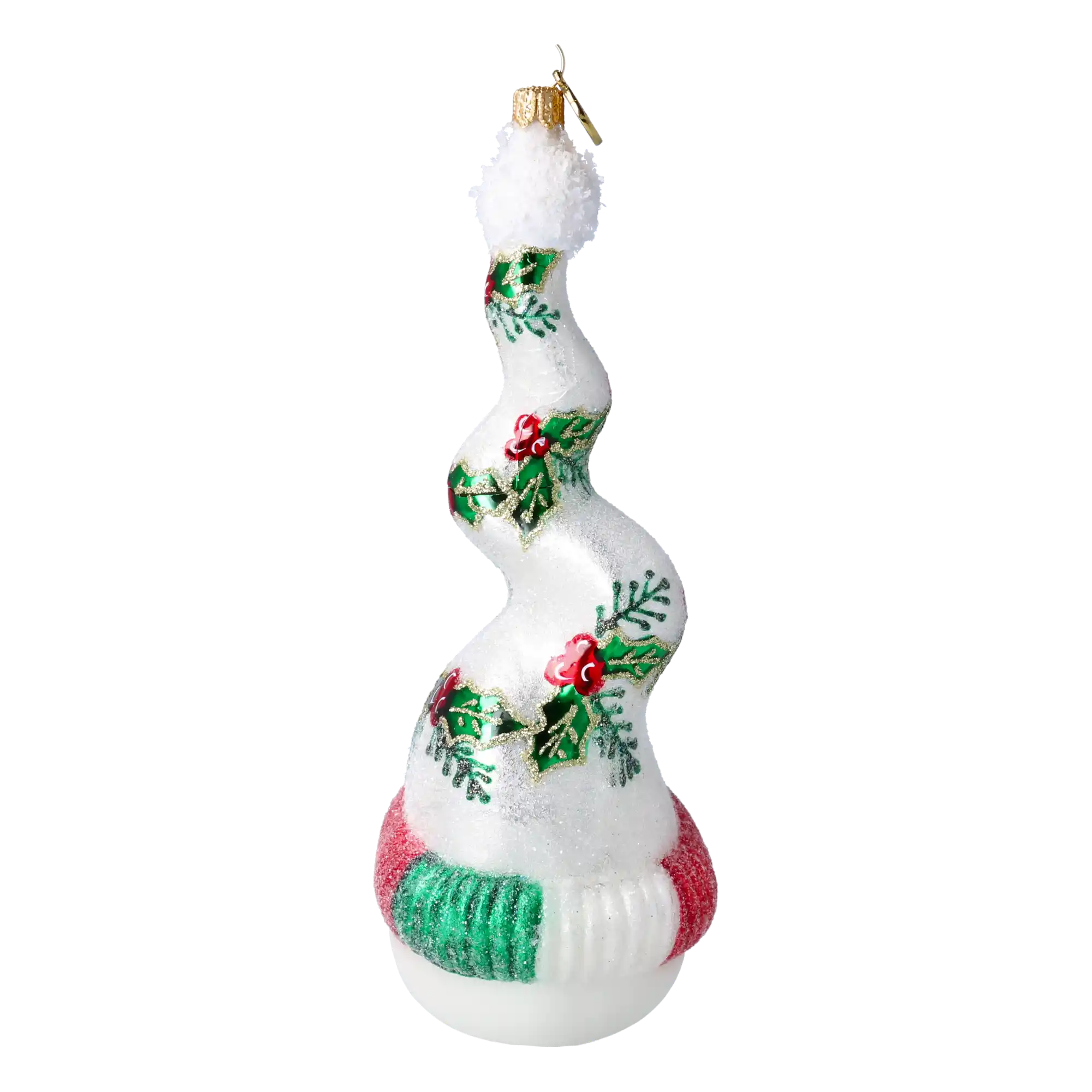 Twizzle the Snowcap Handmade Glass Christmas ornament Snowman