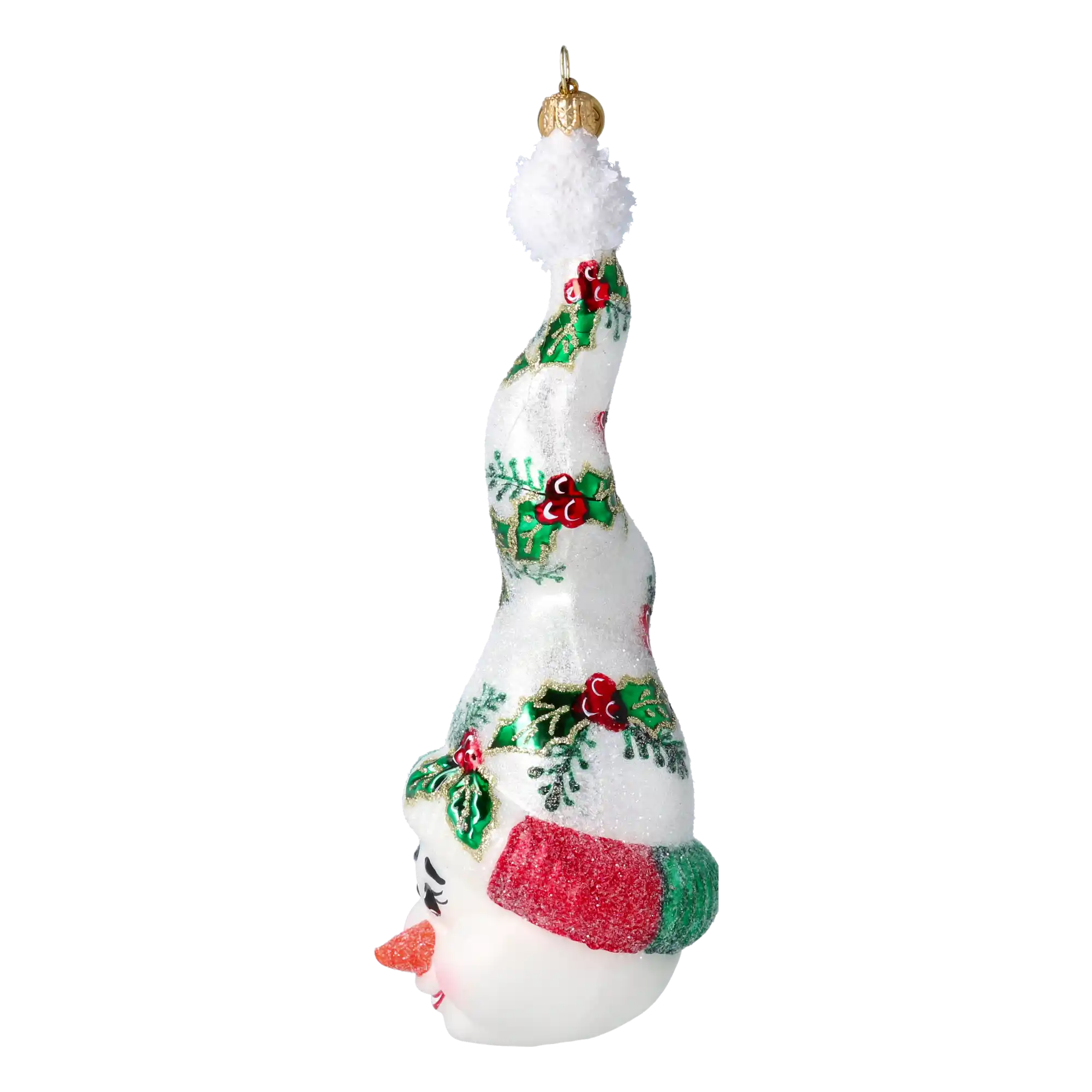 Twizzle the Snowcap Handmade Glass Christmas ornament Snowman