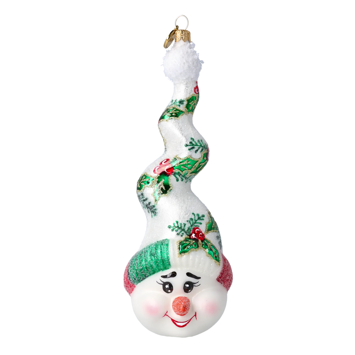 Mirthful Holly Spire | Hand-Painted Glass Ornament | Blubom 2022-660
