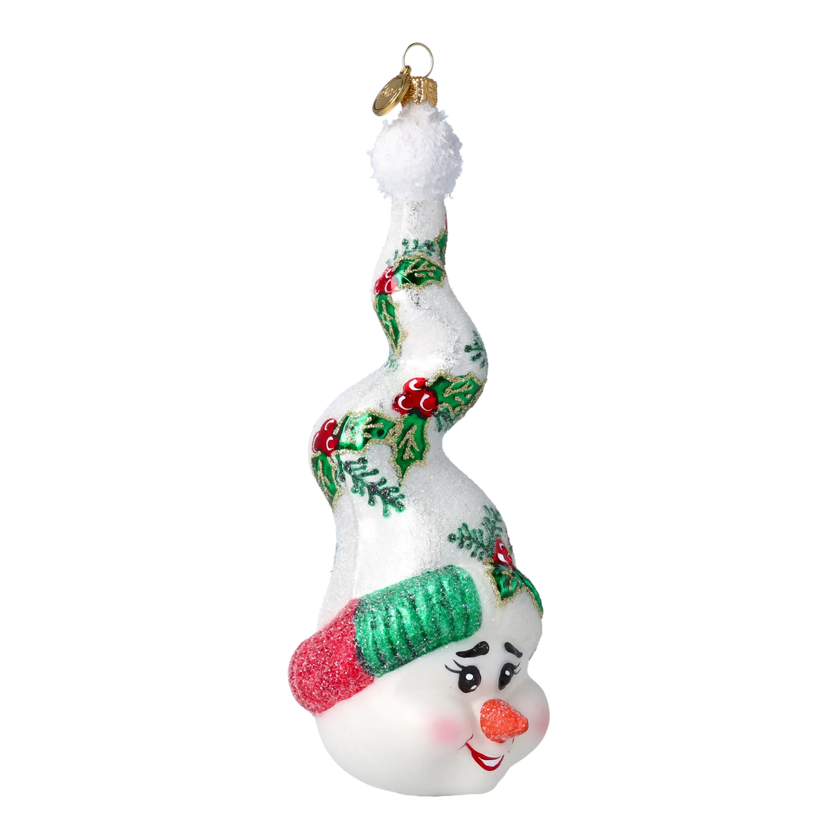 Mirthful Holly Spire | Hand-Painted Glass Ornament | Blubom 2022-660