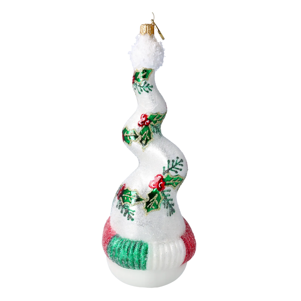 Mirthful Holly Spire | Hand-Painted Glass Ornament | Blubom 2022-660