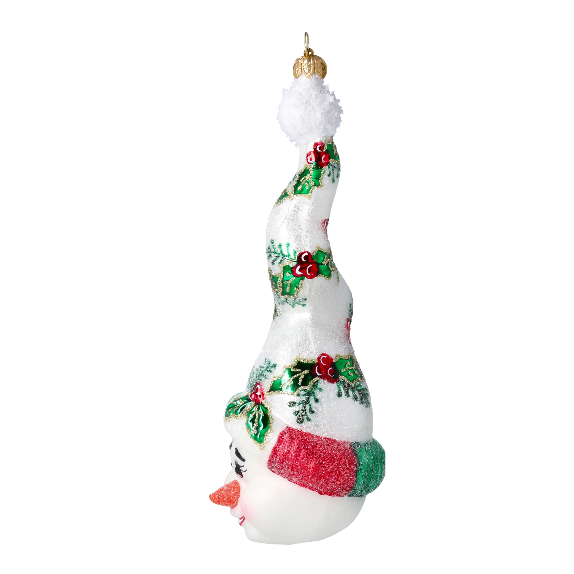 Twizzle the Snowcap Handmade Glass Christmas ornament Snowman 2022-660