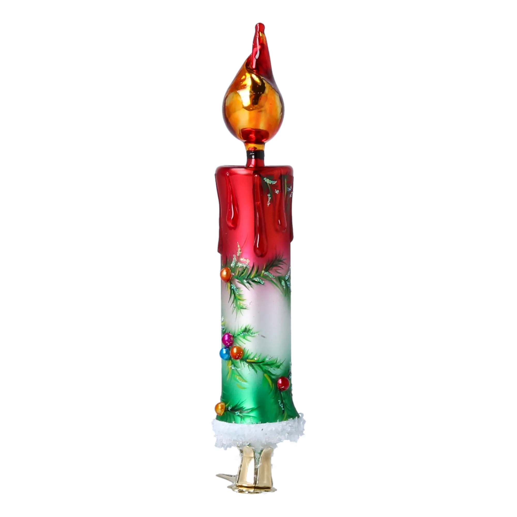 Tree Branch Glow  Handmade Glass Christmas ornaments Candle 2022-665