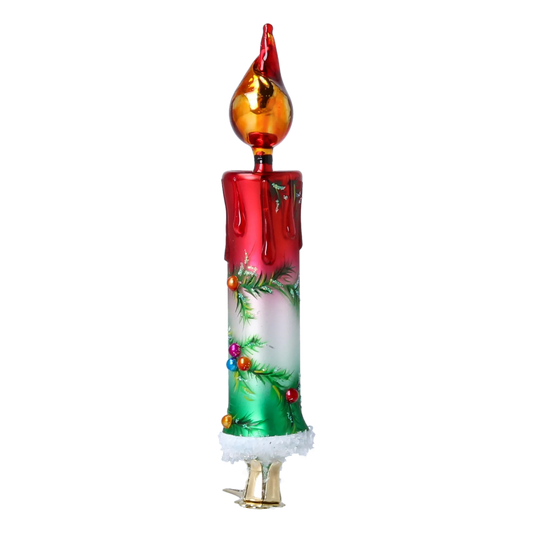 Tree Branch Glow  Handmade Glass Christmas ornaments Candle 2022-665