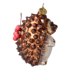 Hedgehog Crimson Provisions | Hand-Painted Glass Ornament | Blubom 2022-666