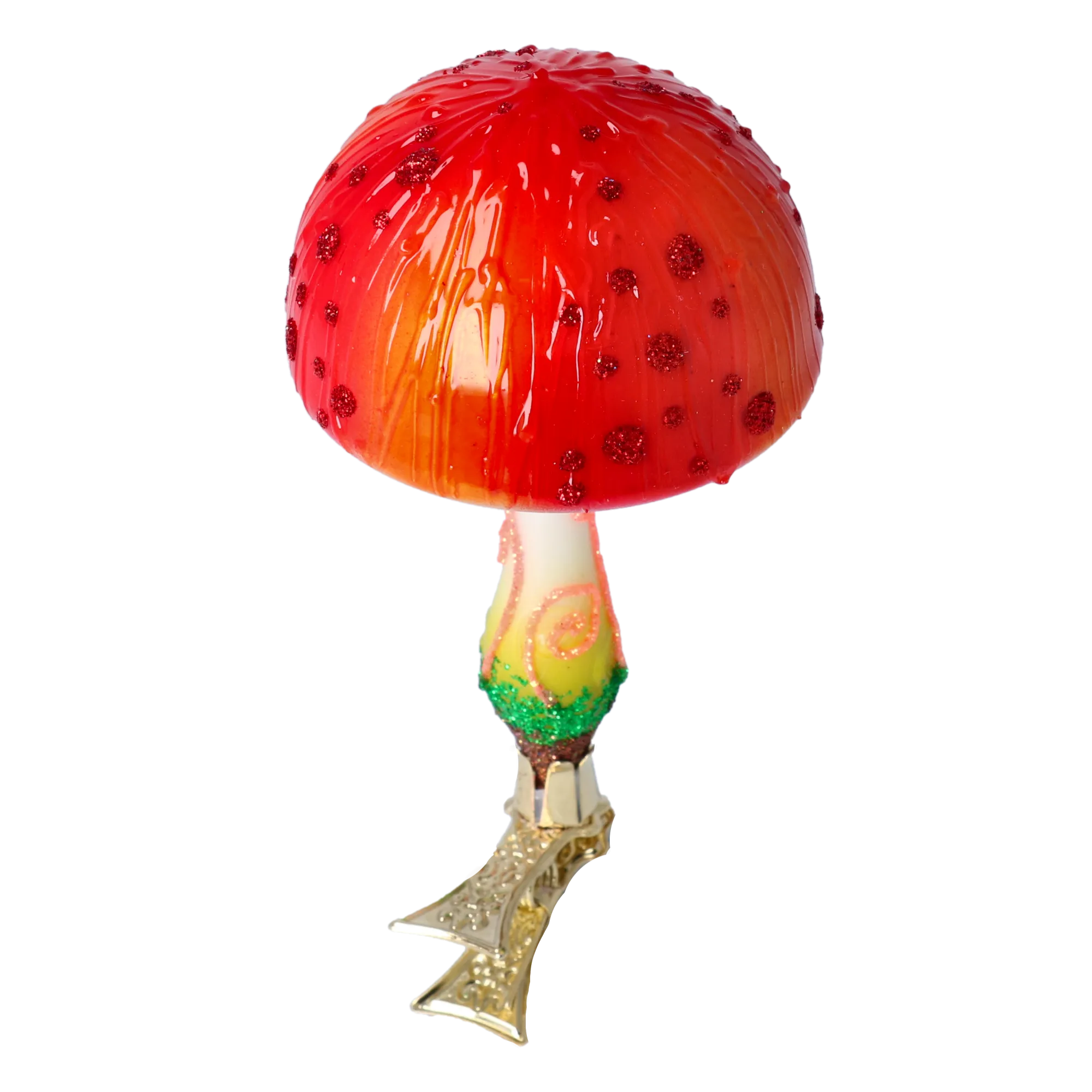 Fairyland's Mushroom. Handmade Glass Christmas ornament. 2022-681
