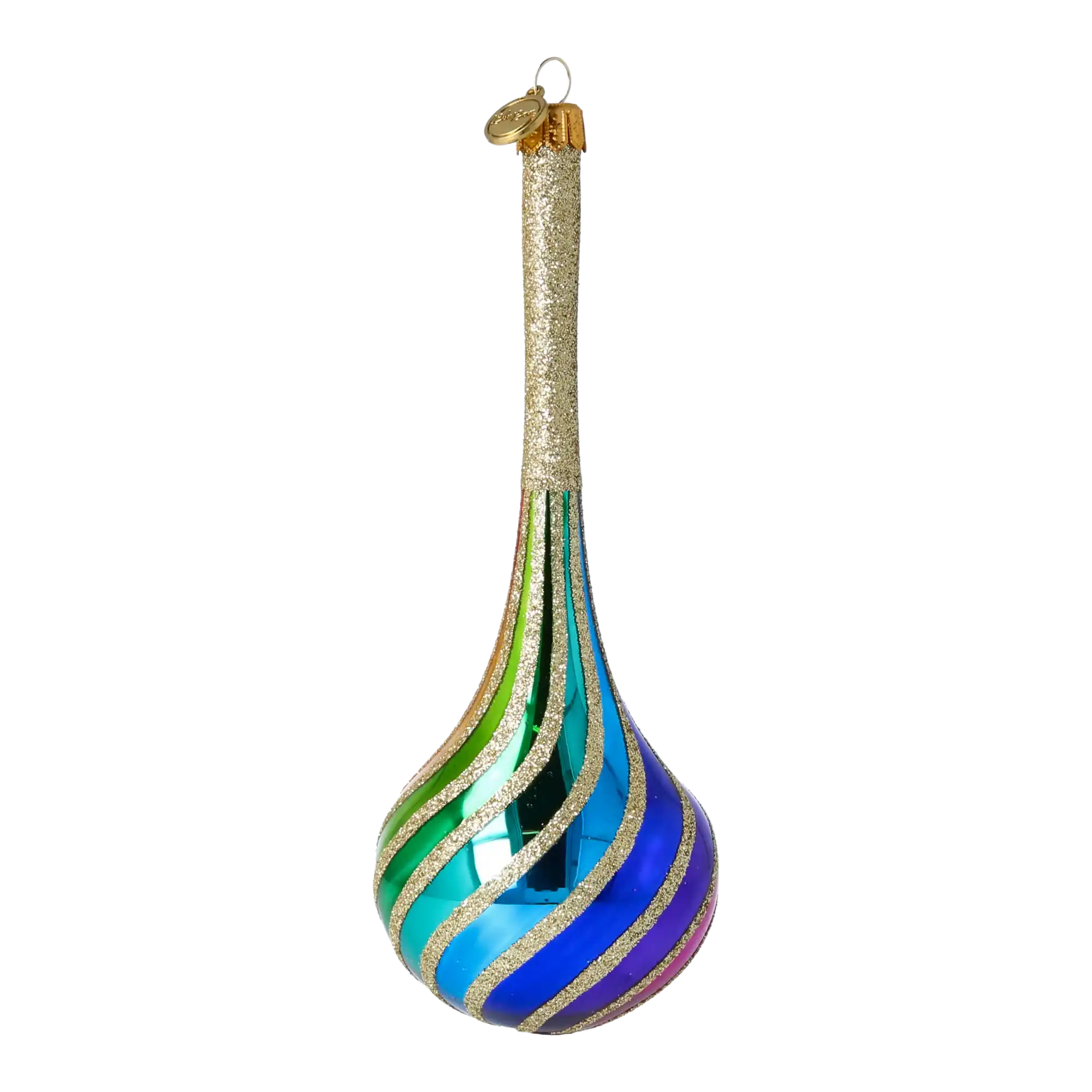 Rainbow Twirl  Handmade Glass Christmas ornament