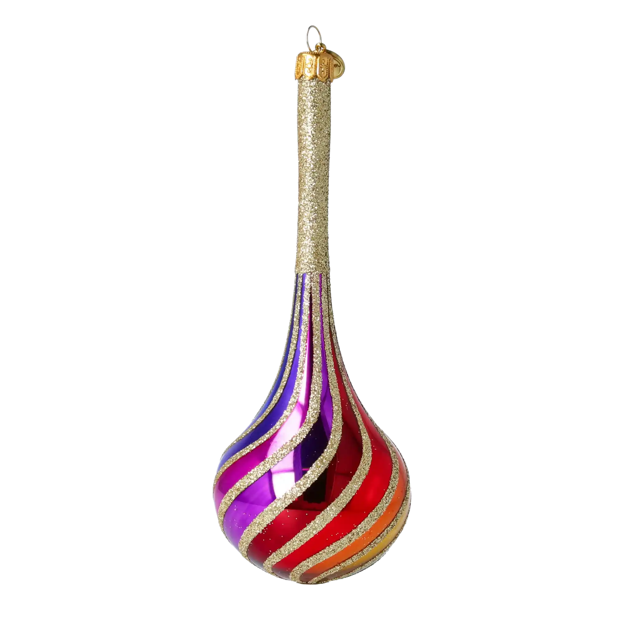 Rainbow Twirl  Handmade Glass Christmas ornament