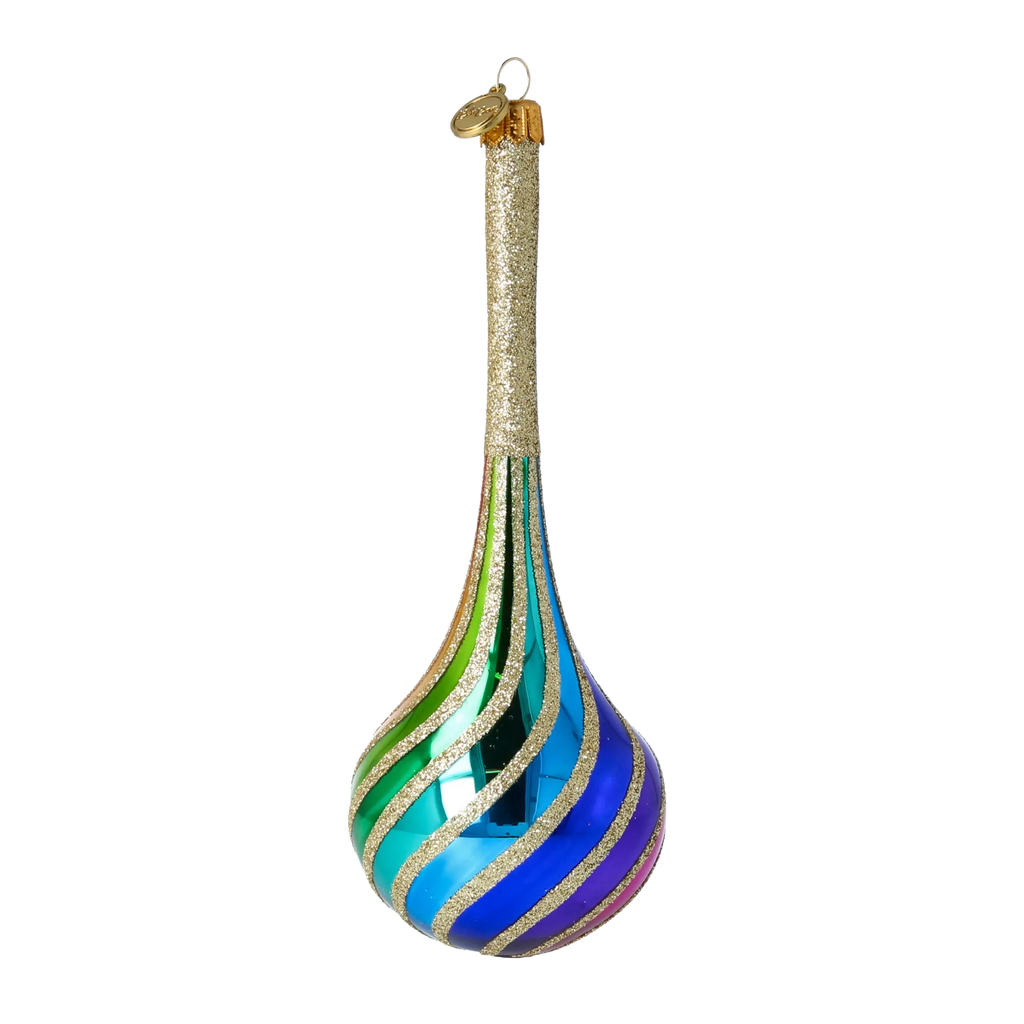Gilded Chromatic Rhythm | Hand-Painted Glass Ornament | Blubom 2022-686