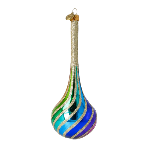 Gilded Chromatic Rhythm | Hand-Painted Glass Ornament | Blubom 2022-686