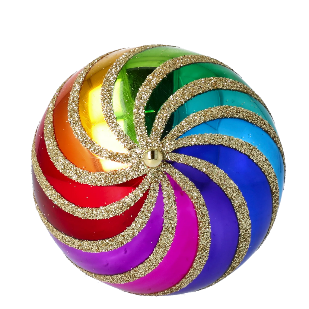 Gilded Chromatic Rhythm | Hand-Painted Glass Ornament | Blubom 2022-686