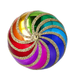 Gilded Chromatic Rhythm | Hand-Painted Glass Ornament | Blubom 2022-686