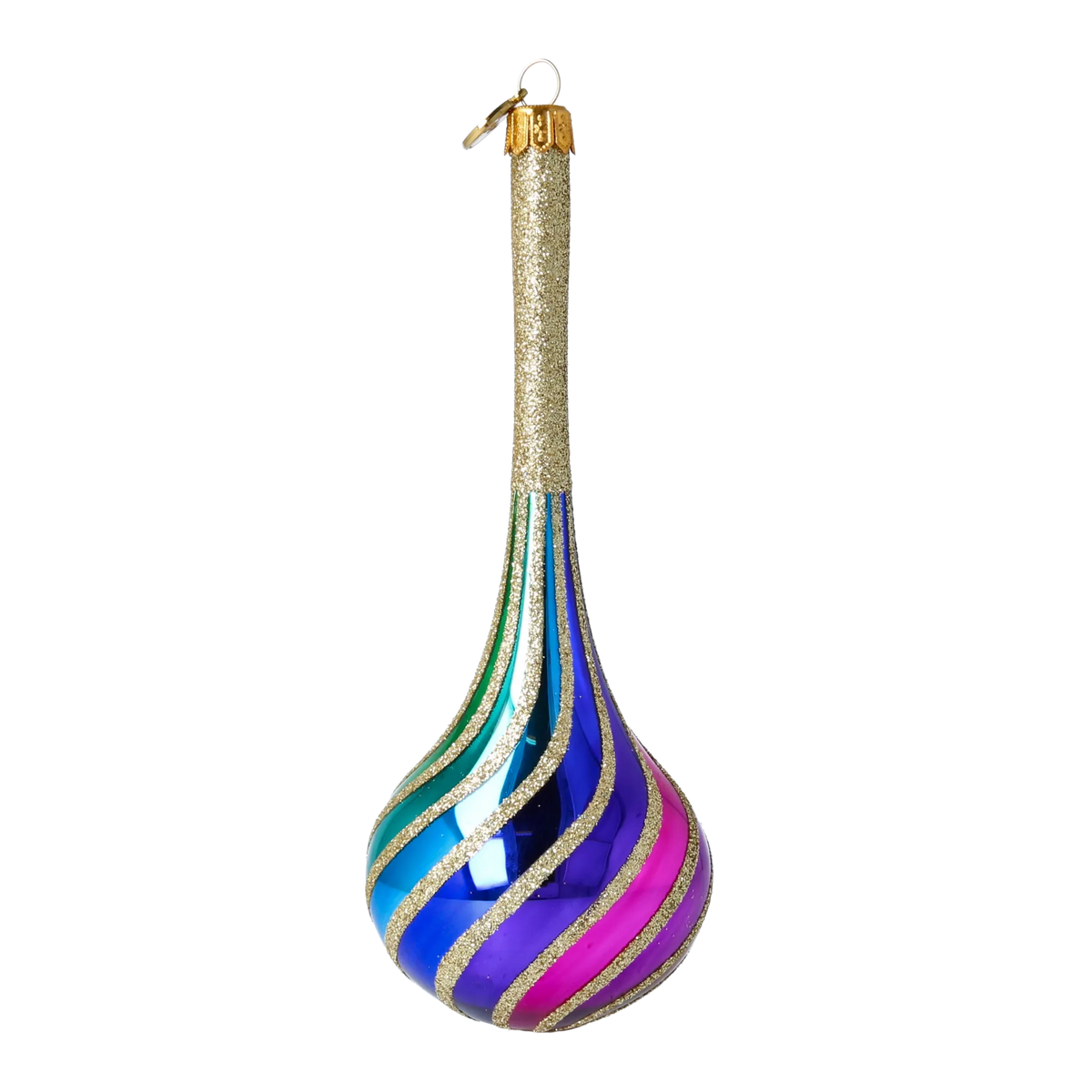 Gilded Chromatic Rhythm | Hand-Painted Glass Ornament | Blubom 2022-686