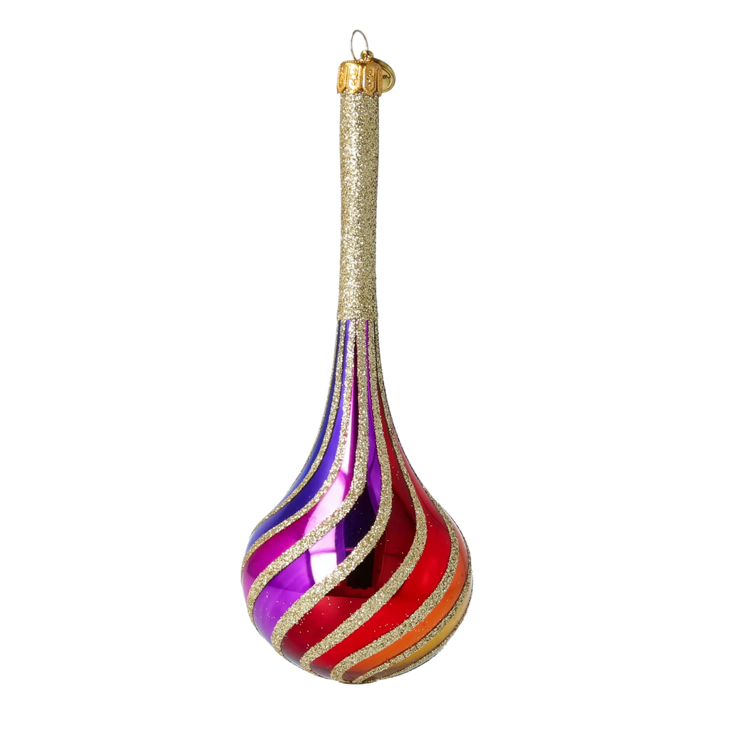Gilded Chromatic Rhythm | Hand-Painted Glass Ornament | Blubom 2022-686