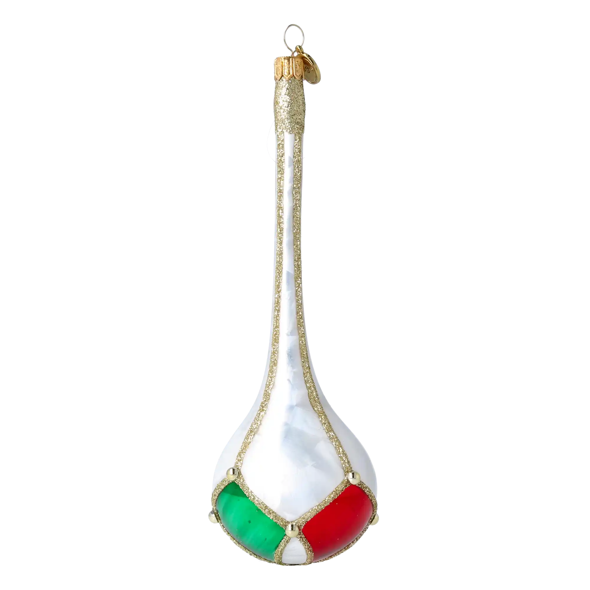 Elegant Teardrop Jewel Handmade Glass Christmas ornament.