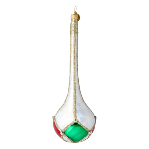 Alabaster Gilded Stillness | Hand-Painted Glass Ornament | Blubom 2022-687