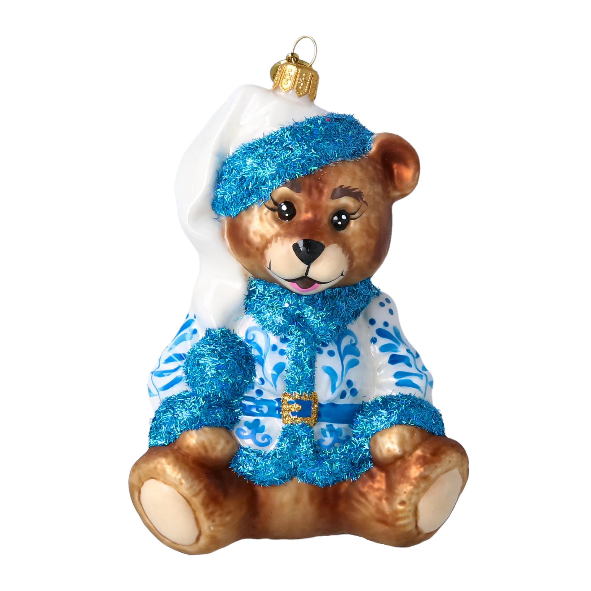 Quiet Azure Dreamer | Hand-Painted Glass Ornament | Blubom 2022-689