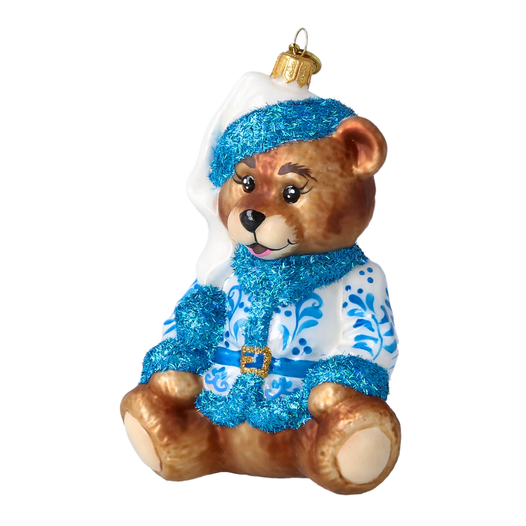 Quiet Azure Dreamer | Hand-Painted Glass Ornament | Blubom 2022-689