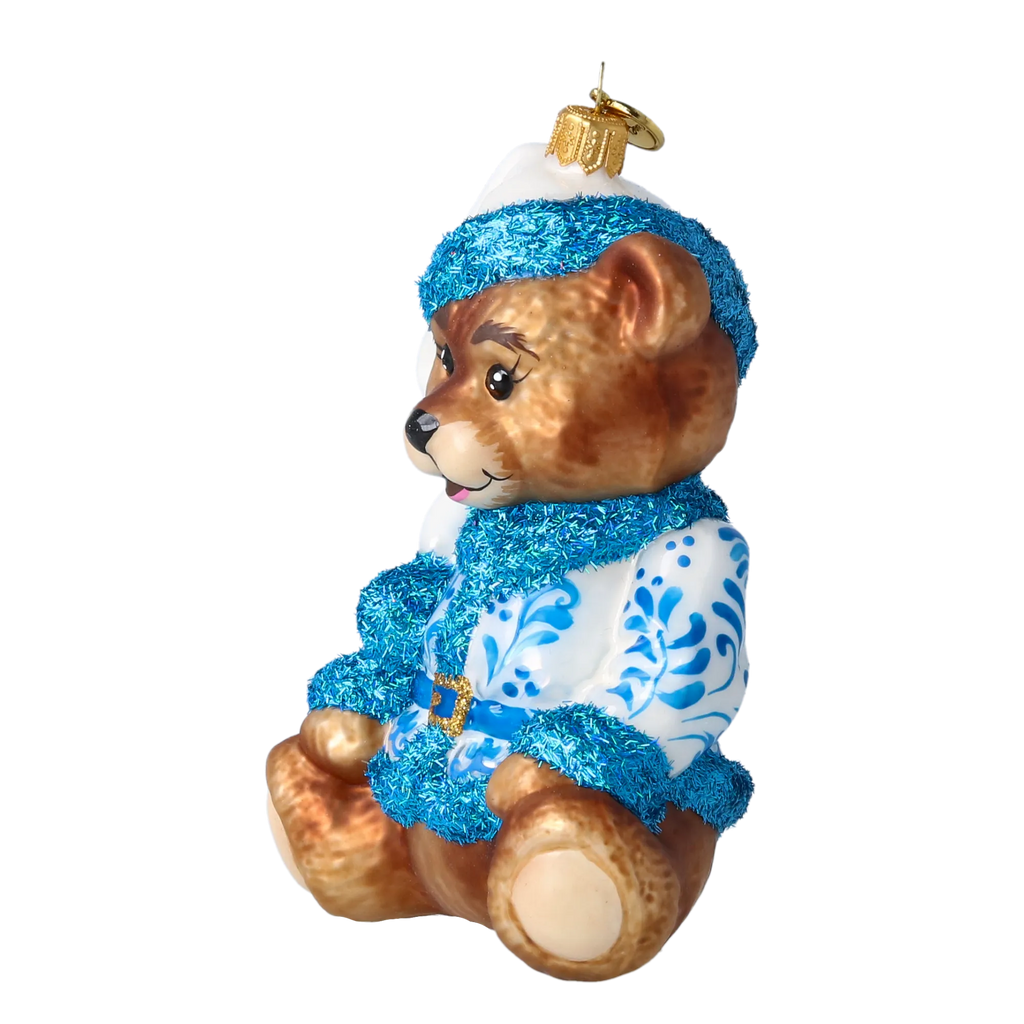 Quiet Azure Dreamer | Hand-Painted Glass Ornament | Blubom 2022-689