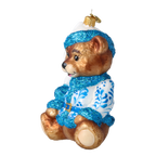 Quiet Azure Dreamer | Hand-Painted Glass Ornament | Blubom 2022-689