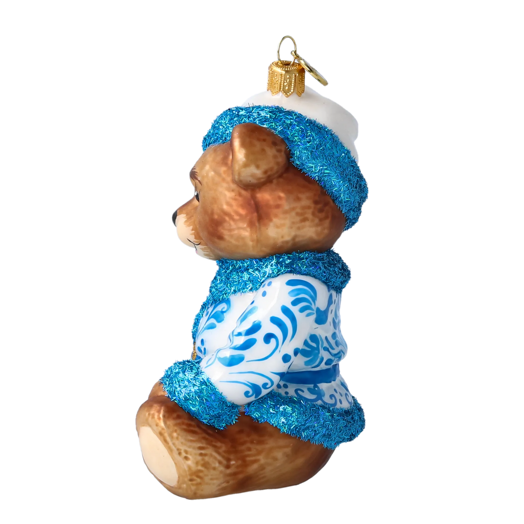 Quiet Azure Dreamer | Hand-Painted Glass Ornament | Blubom 2022-689