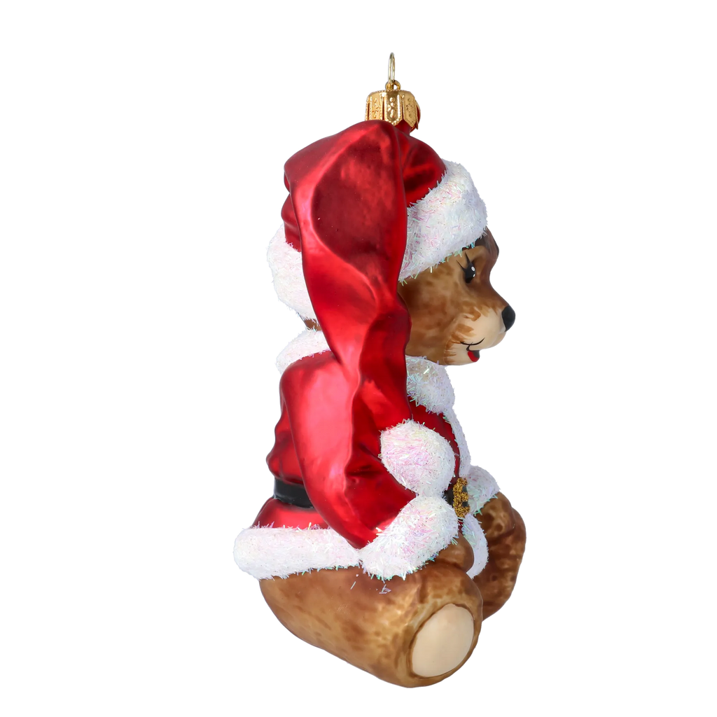 Earnest Crimson Cub | Hand-Painted Glass Ornament | Blubom 2022-695